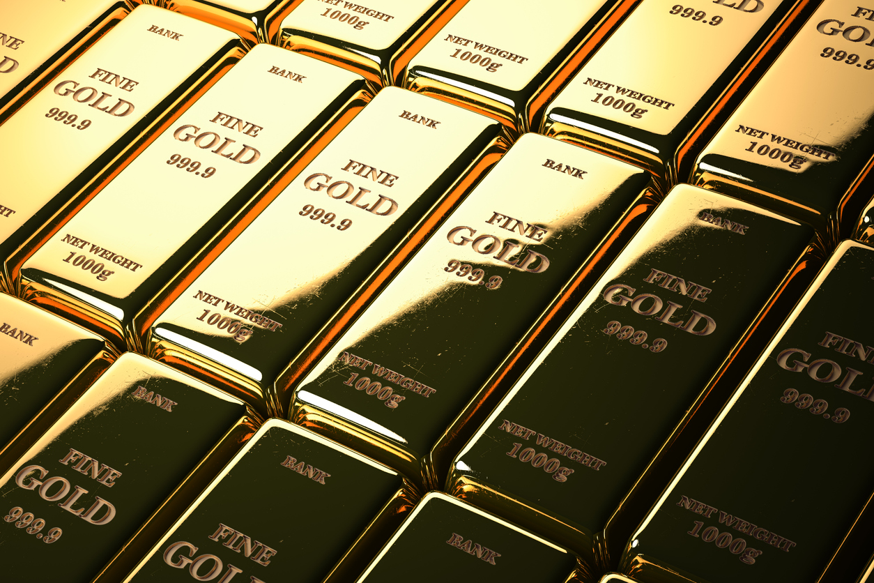 Gold bars. Gold bullion