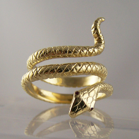 Victorian snake ring serpent - Gem