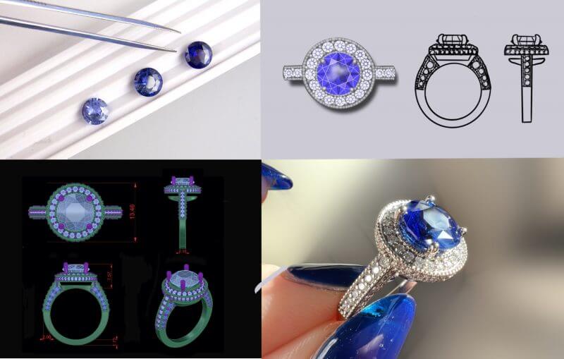 Sapphire halo CAD making process