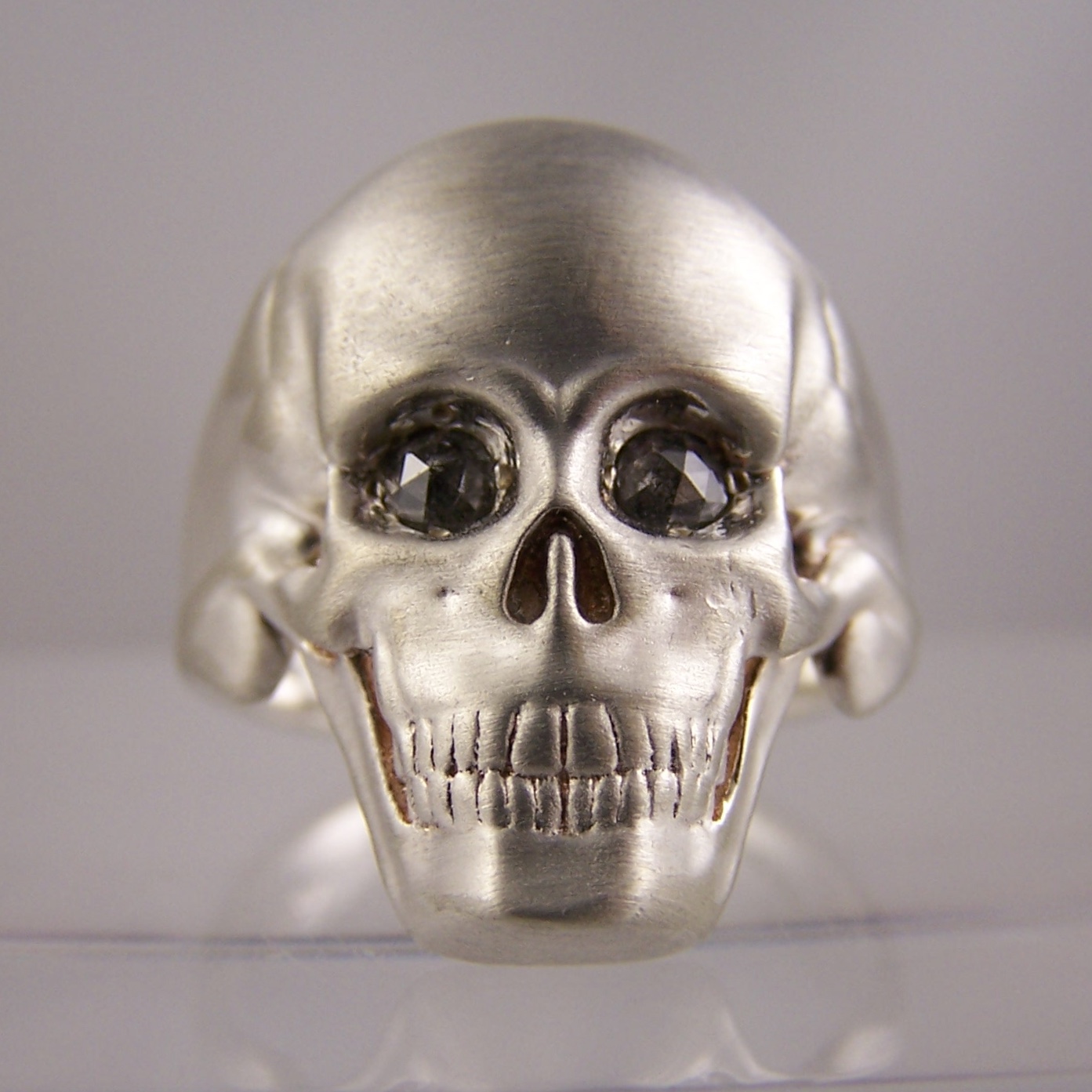 Skull Ring, Half Jaw, Mens Custom .925 Solid Sterling Silver Skull Ring -  Etsy