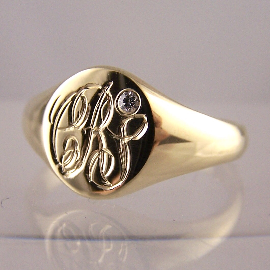 Shop Hand Engraved Js Initial Signet Ring