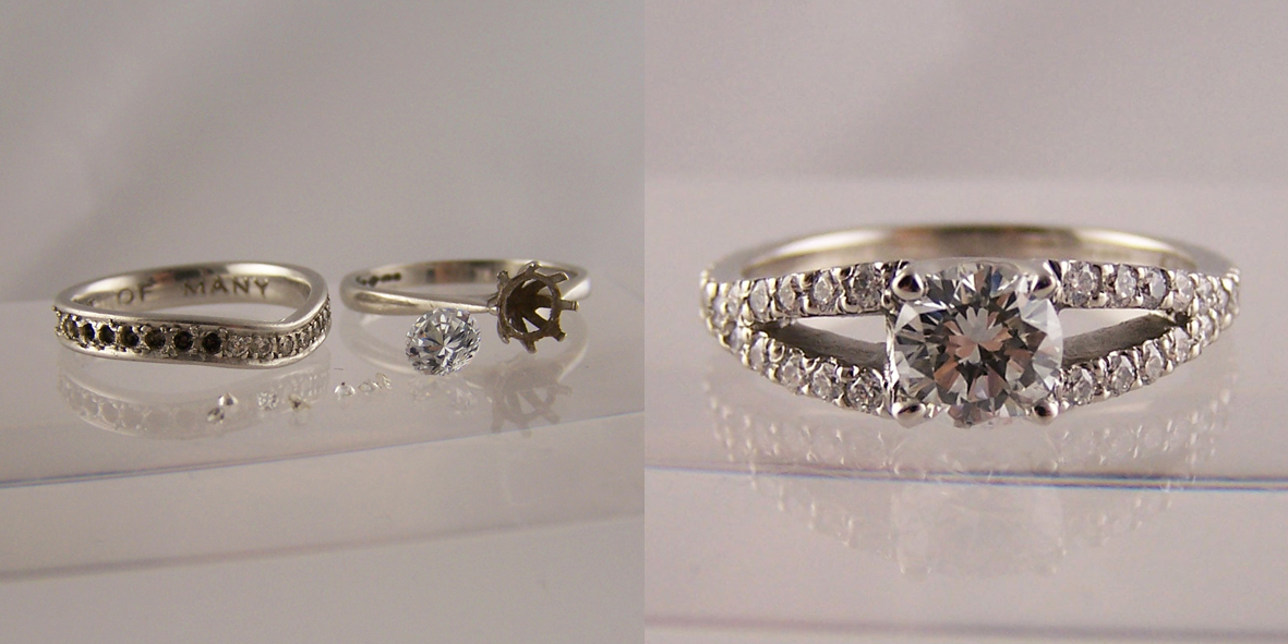 2Ct Pear Shaped Split Shank Moissanite Diamond Engagement Ring