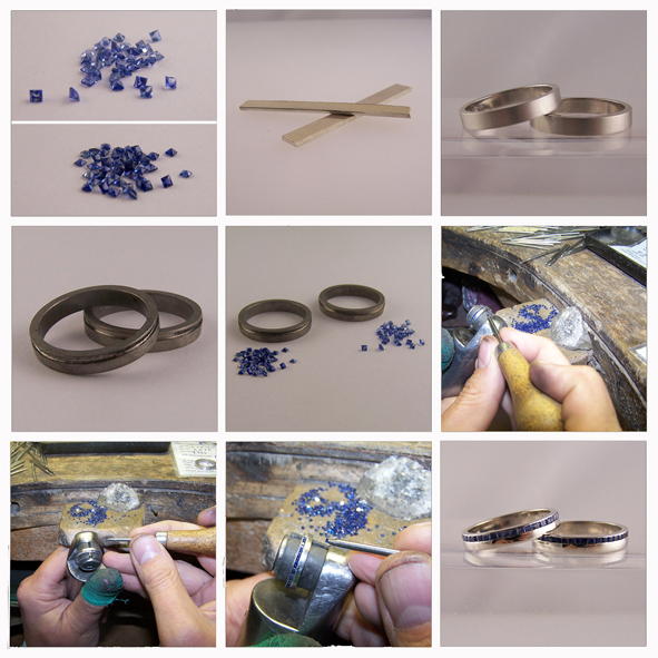 Channel set Sapphire bands making process 