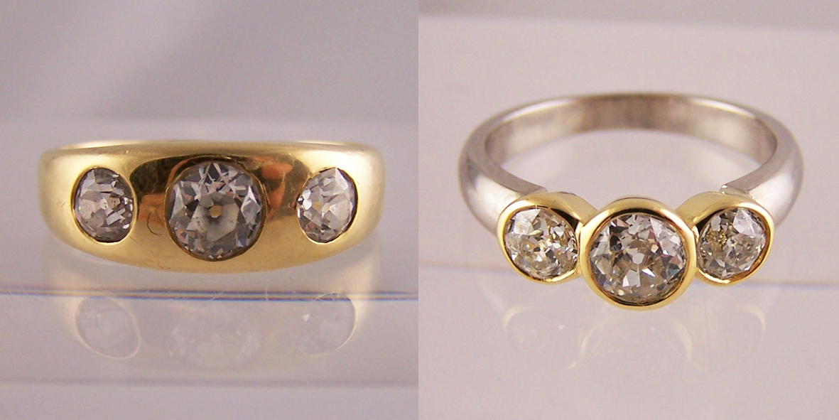 1.5CT Round Cut Moissanite Engagement Ring Three Stone Ring Anniversary  Promise Ring