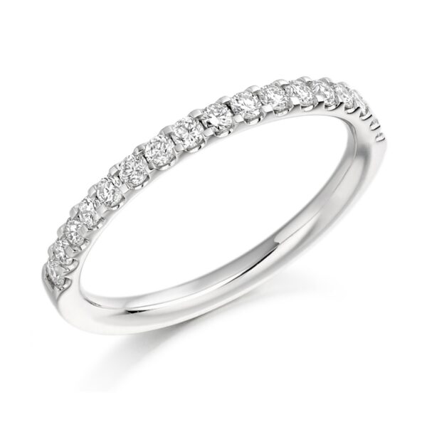 Claw set Diamond wedding ring in platinum