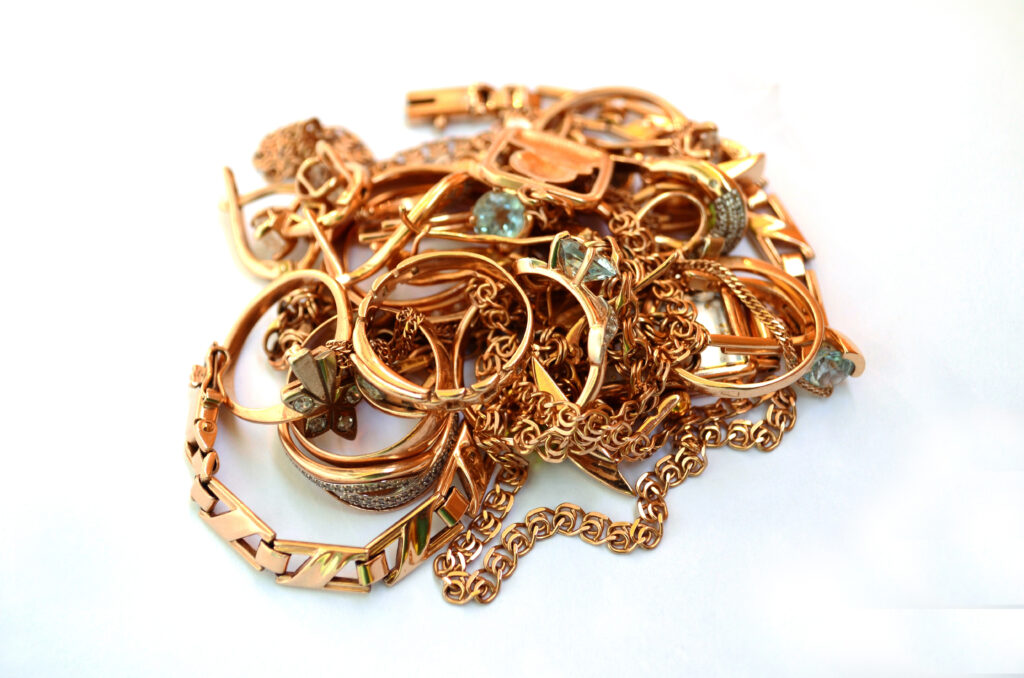 pile of old gold jewelry