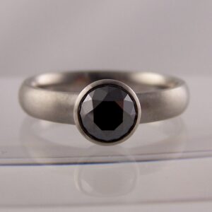 Rubover set Titanium black Diamond ring