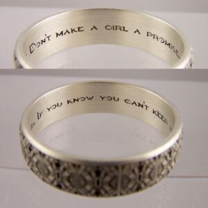 Halo inspired wedding ring engraving