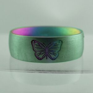Anodised butterfly ring